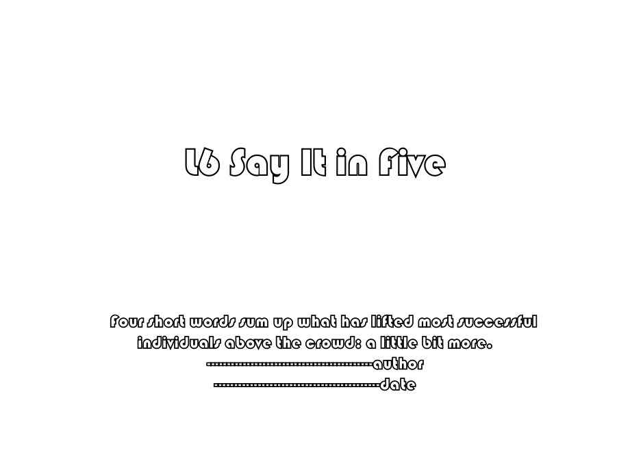 L6 Say It in Five.ppt_第1页