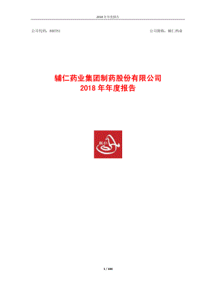 辅仁药业：2018年年度报告.PDF