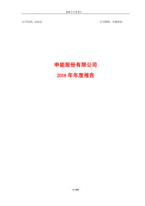申能股份：2018年年度报告.PDF