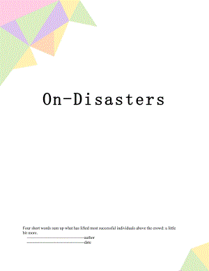 On-Disasters.doc