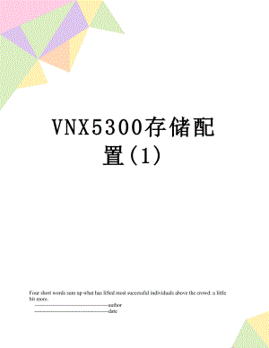 VNX5300存储配置(1).doc