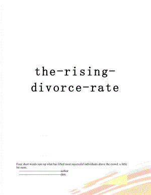 the-rising-divorce-rate.doc