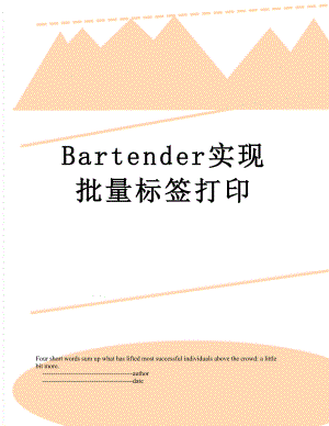 Bartender实现批量标签打印.doc
