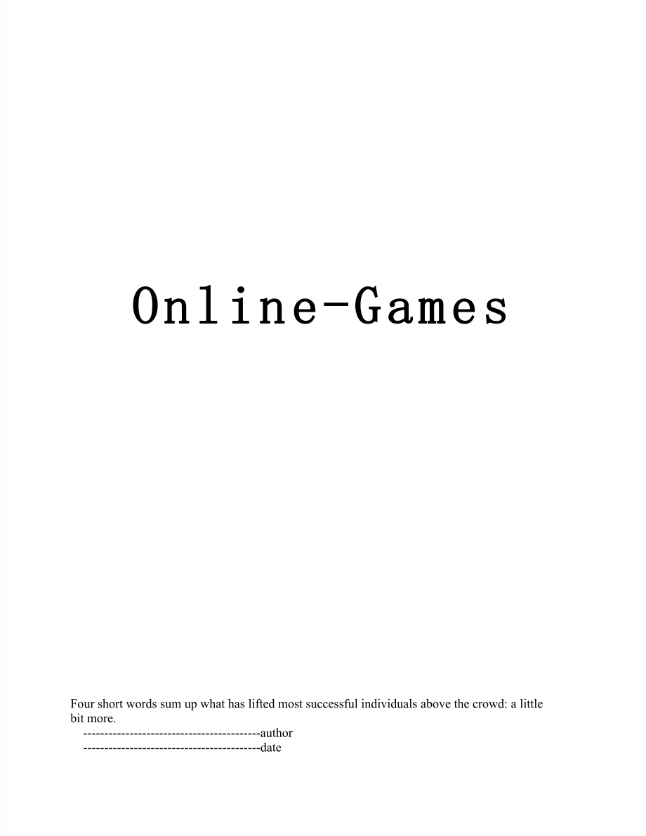 Online-Games.doc_第1页