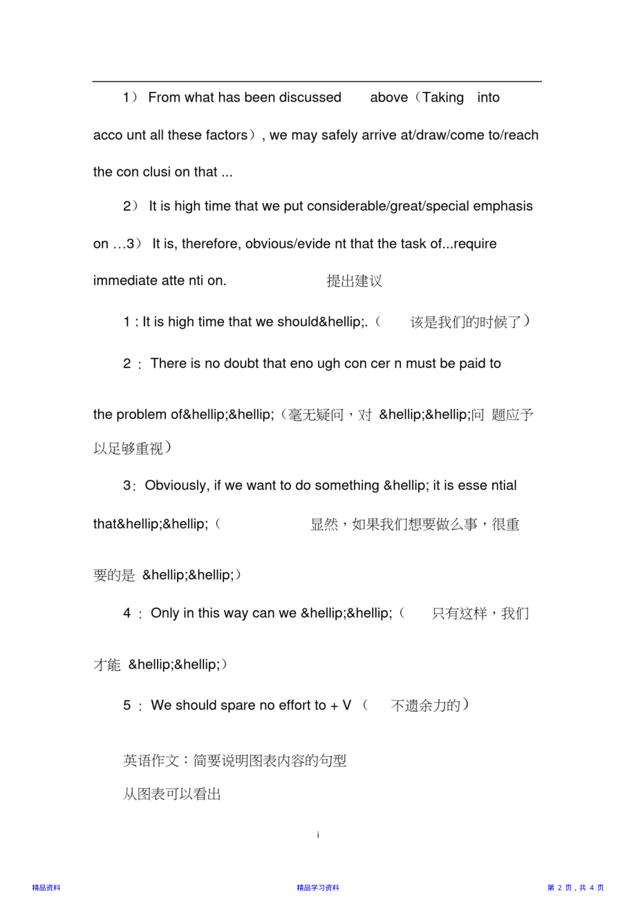 高考英语作文模板句型(精华版).pdf_第2页