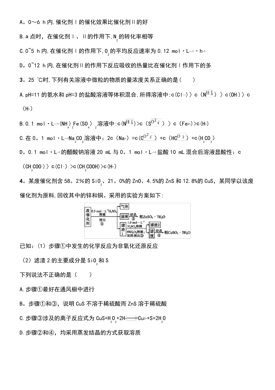 (浙江专用)2019年高考化学大二轮复习 必考(21-25)拉分专练(四).pdf_第2页