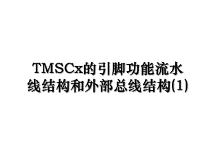 TMSCx的引脚功能流水线结构和外部总线结构(1).ppt