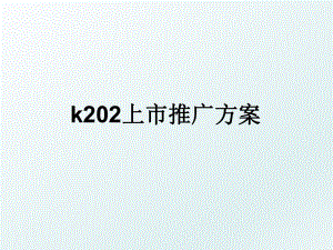 k202上市推广方案.ppt