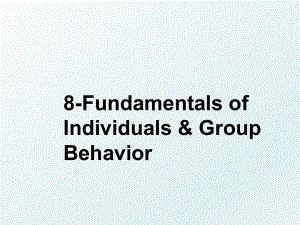 8-Fundamentals ofIndividuals & Group Behavior.ppt
