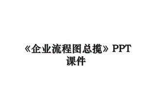企业流程图总揽PPT课件.ppt