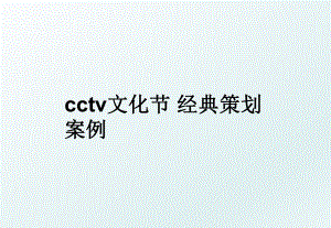 cctv文化节 经典策划案例.ppt