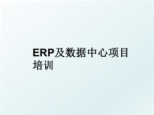 ERP及数据中心项目培训.ppt