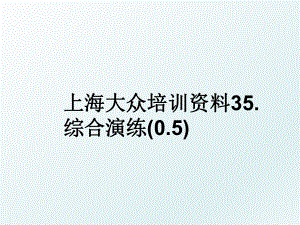 上海大众培训资料35.综合演练(0.5).ppt