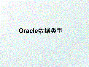 Oracle数据类型.ppt