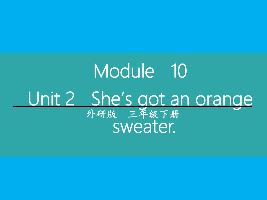 三年级英语下册课件-Module 10 Unit 2 She's got an orange sweater.（2）-外研版（三起）.ppt_第1页