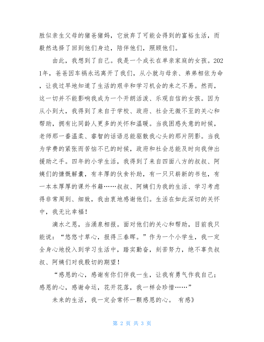 熊猫传奇感恩的心——读《熊猫小弟传奇》有感.doc_第2页