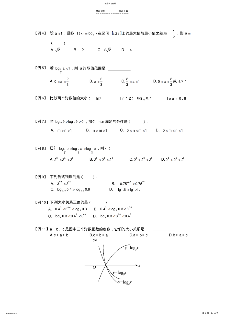 2022年对数与对数函数.板块二.对数函数.学生版 .pdf_第2页