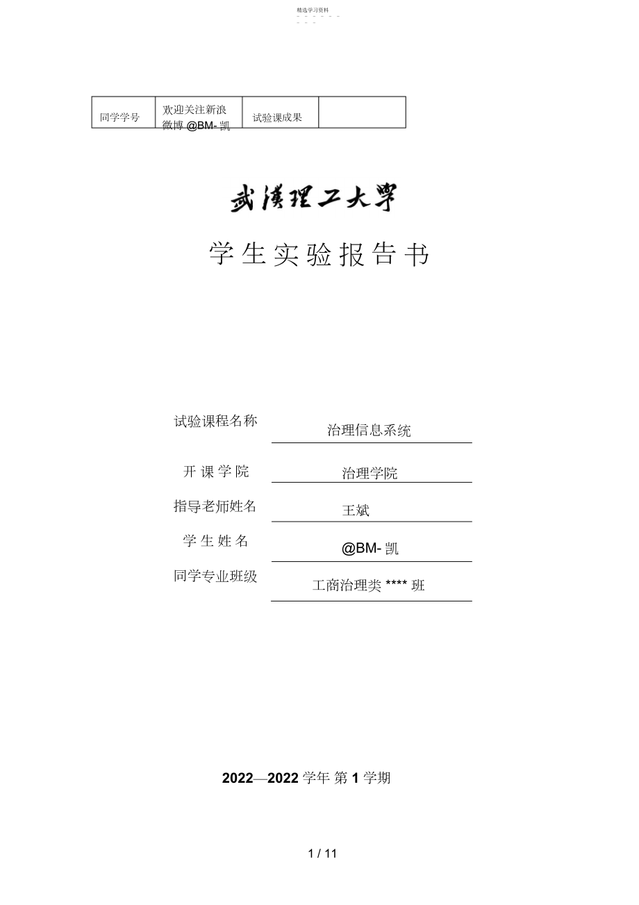 2022年武汉理工大学管理信息系统分析方案.docx_第1页