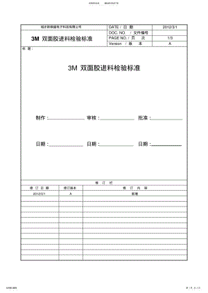2022年M双面胶进料检验标准 .pdf