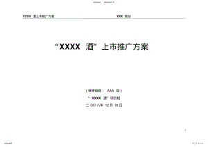 “XXX酒”上市推广方案 .pdf