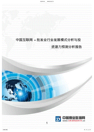 2022年中国互联网+批发业行业发展模式分析与投资潜力预测分析 .pdf