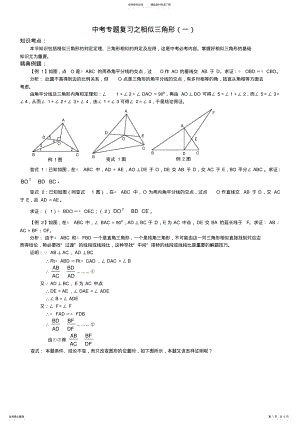 2022年中考专题复习之相似三角形 .pdf