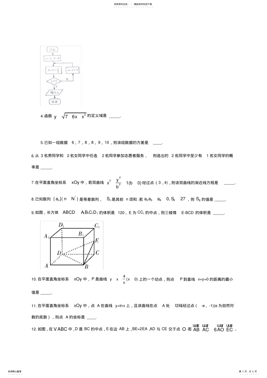 2022年年江苏省高考数学试卷 2.pdf_第2页