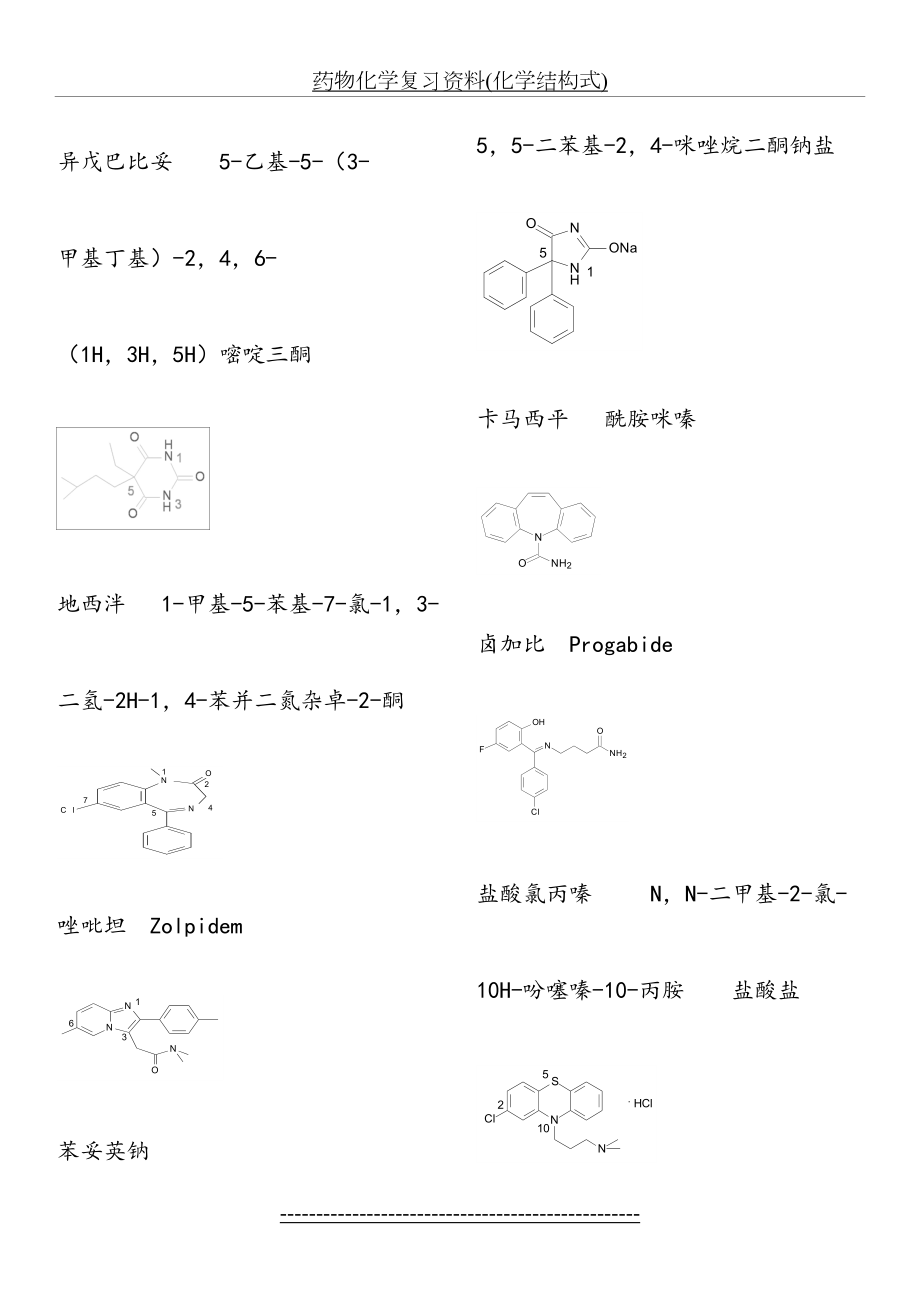 药物化学复习资料(化学结构式).doc_第2页