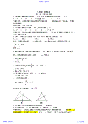 2022年【最新北师大版】数学八下易错题 .pdf