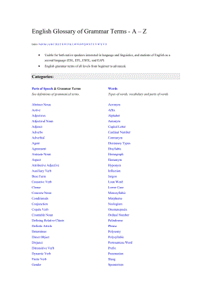 English Glossary of Grammar Terms - A - Z.doc