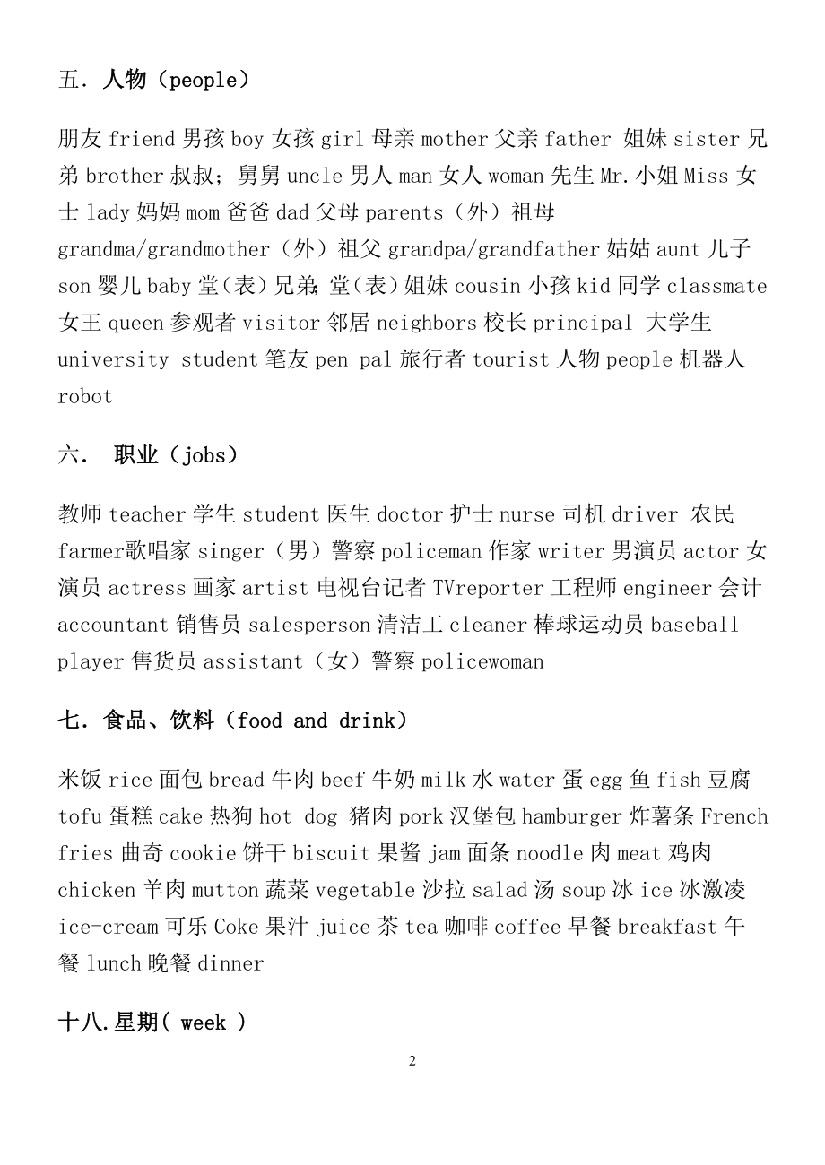 小学英语单词分类记忆大全(含中文翻译).docx_第2页
