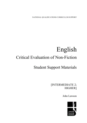 CRITICAL EVALUATION OF NON-FICTION (INT 1, H, ENGLISH).doc