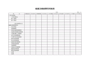 精选行业工作表格数据模板 能源及维修费用明细表.pdf