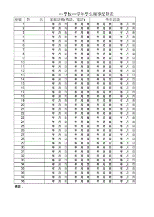 精选行业工作表格数据模板 學校年學生輔導紀錄表.pdf