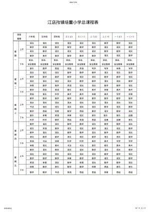 2022年江店孜镇培蕾小学总课程表 .pdf