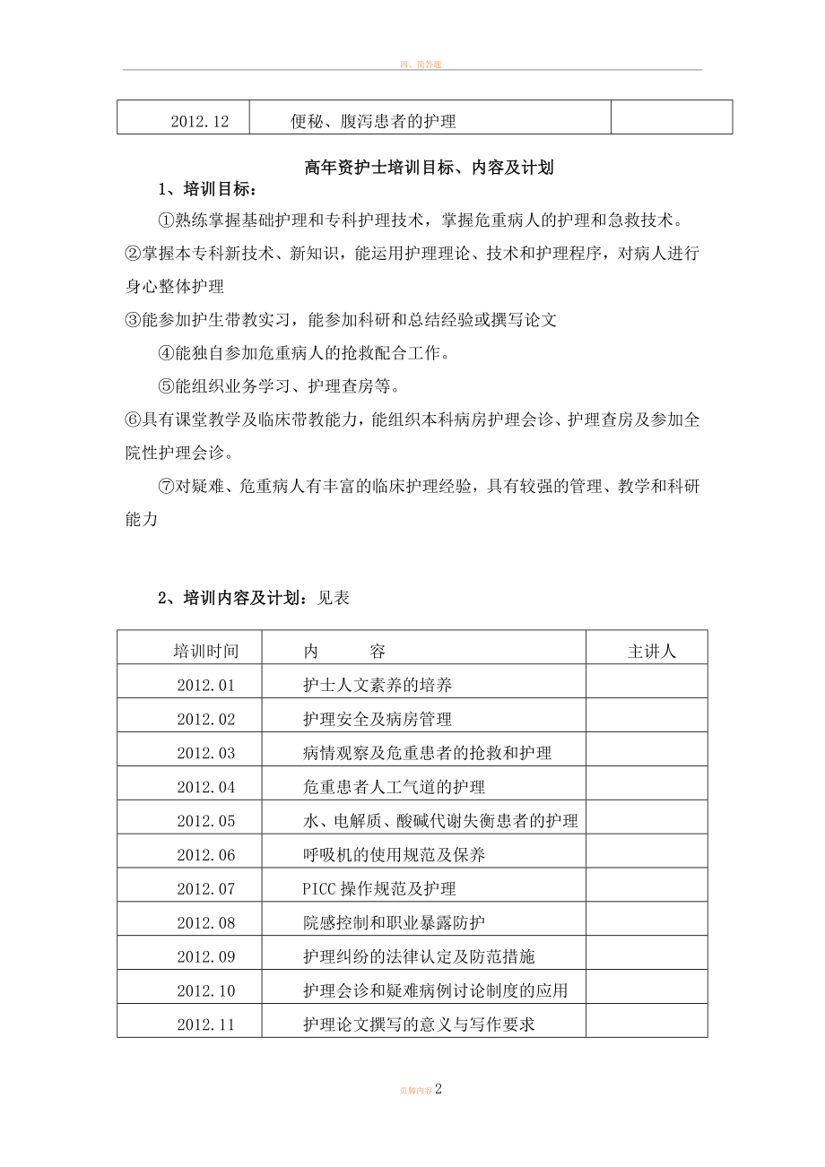2012年神经外科护士三基三严培训计划.doc_第2页