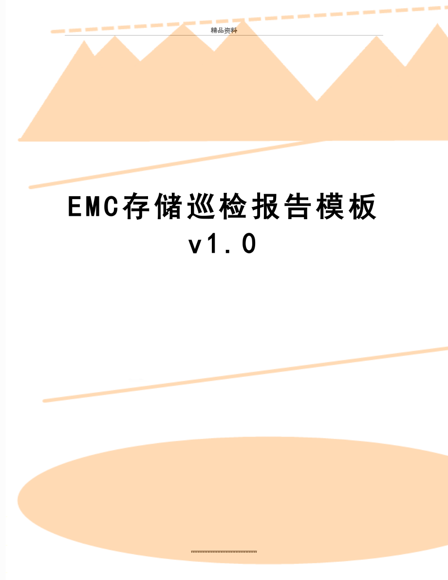 最新EMC存储巡检报告模板v1.0.doc_第1页