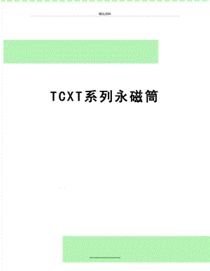 最新TCXT系列永磁筒.doc