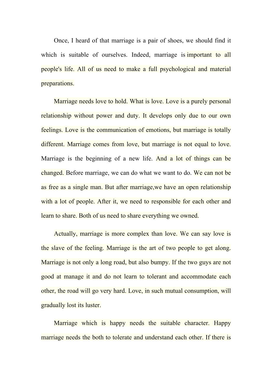 对婚姻的看法英文.doc_第1页
