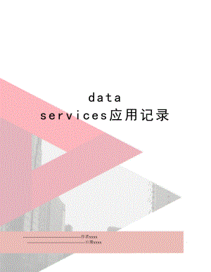 data services应用记录.doc