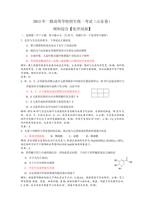 2013年高考真题理综化学解析版.docx