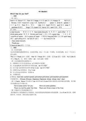 上海牛津4A Module1Unit3语法梳理+练习.doc