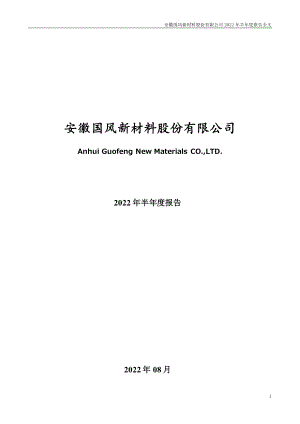 国风新材：2022年半年度报告.PDF