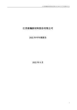 新瀚新材：2022年半年度报告.PDF