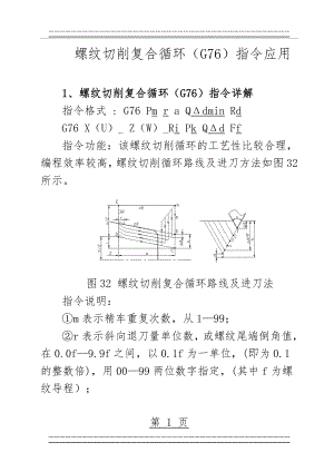 FANUC系统螺纹切削复合循环(G76)编程详解(4页).doc