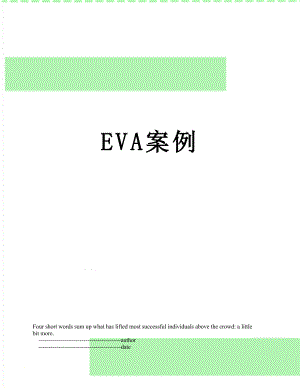 最新EVA案例.doc