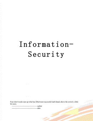 最新Information-Security.doc