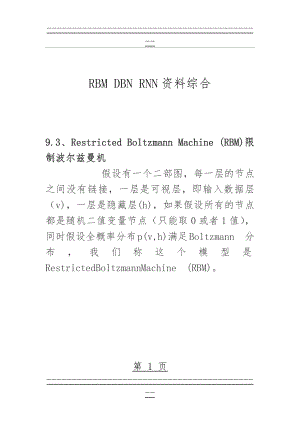 RBM DBN RNN资料综合(198页).doc