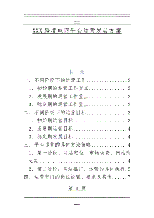 XXX跨境电商平台运营发展方案(33页).doc