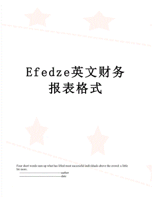 最新Efedze英文财务报表格式.doc